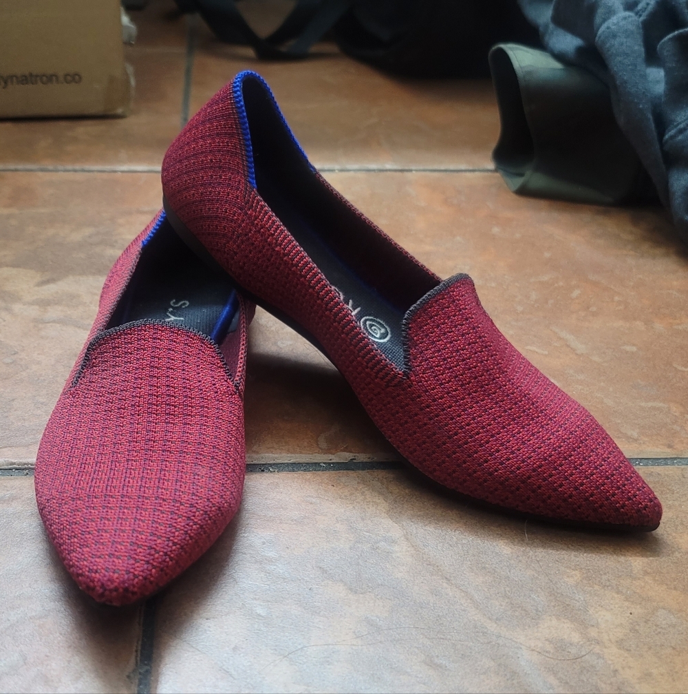 EUC Rothy's The Point Ballet Flats in Scarlett Tweed (Retired Color) Size 8 - Picture 3 of 10